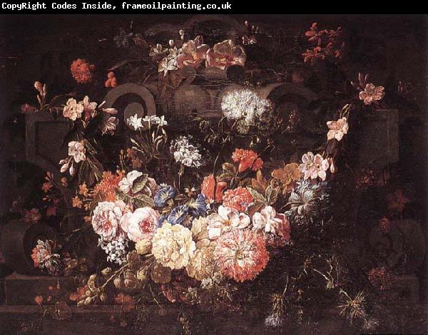 unknow artist Cartouche with Flowers